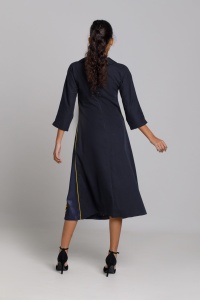 Rochie ELOWYN din satin bleumarin - Img 2