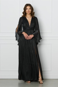 Rochie Leonard Collection lunga negru sidefat