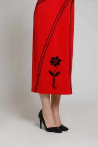 SELMA Red dress with highlighted seams - Img 3
