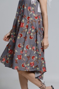 SONNET dress with gray floral print - Img 3