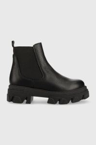 Steve Madden ghete chelsea de piele Mixture femei, culoarea negru, cu toc plat