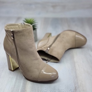 Botine Dama Cream Cu Toc Gros Esma - Img 6