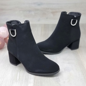 Botine Imblanite Damă Negre Cu Fermoar Clarice - Img 5