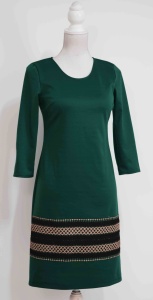 Compleu elegant verde cu broderie Ilinca - Img 2