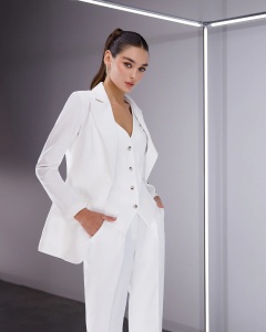Costum Amelia (3 piese) Alb - Img 2