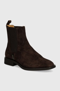 Gant botine din piele intoarsa Fayy femei, culoarea maro, cu toc plat, 29553771 G399