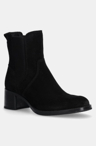 Gant botine din piele întoarsă Workdale femei, culoarea negru, cu toc drept, 29553797 G00