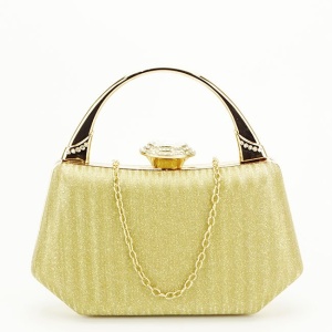 Geanta clutch aurie cu cristale si sclipici 55461 06