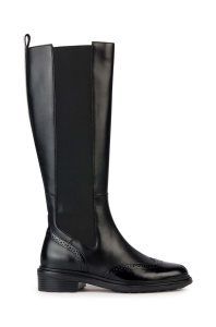 Geox cizme D WALK PLEASURE H femei, culoarea negru, cu toc plat, D36TGH 04948 C9999
