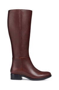 Geox cizme de piele D FELICITY D culoarea maro, cu toc drept, D84G1D 00043 C0013