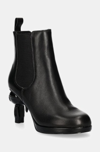 Karl Lagerfeld ghete chelsea de piele IKON ISLAND femei, culoarea negru, cu toc drept, KL39044