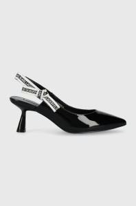 Karl Lagerfeld stilettos de piele PANACHE culoarea negru, KL30808