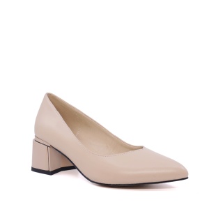Pantofi cu toc mic femei Luca di Gioia bej din piele 1267DP9500BE - Img 2