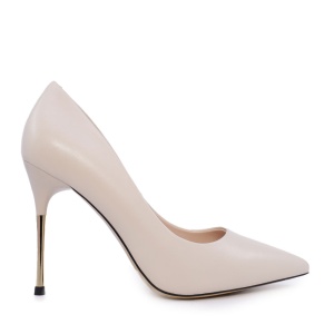 Pantofi stiletto femei Enzo Bertini bej din piele naturală cu toc 3867DP271BE - Img 1