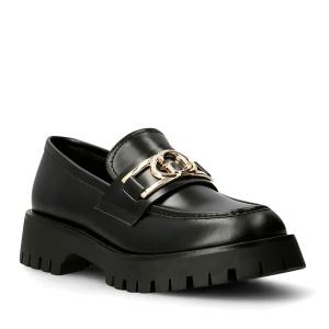 Pantofi tip loafer femei Guess negri din piele 918DPFL7ILRN - Img 2