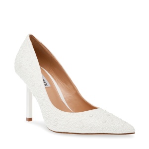Pantofi tip stiletto femei Steve Madden Classie albi cu perle 1467DPCLASSIE-PA - Img 2