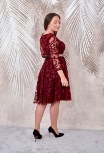 Rochie de ocazie din tulle cu broderie catifea visinie Ariana1 - Img 6