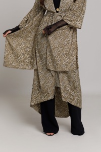 Rochie- Kimonou YASMINE cu imprimeu animal-print - Img 3