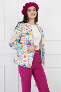 Sacou Maddy cu imprimeu paint multicolor