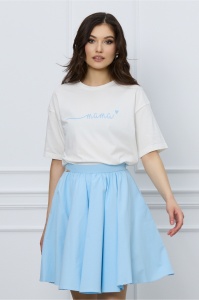 Set Mama cu tricou si fusta bleu