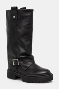 Steve Madden ghete de piele Godiva femei, culoarea negru, cu platforma, SM11003413