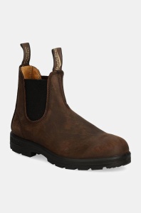 Blundstone cizme chelsea din nubuc culoarea maro, cu toc plat, 2340