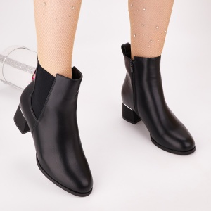 Botine Cu Toc Gros Dama Negre Birusa - Img 3