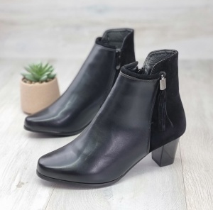 Botine Cu Toc Gros Dama Negre Cu Toc Halima - Img 2