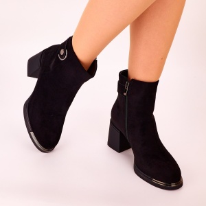 Botine Dama Negre Cu Toc Gros Capa - Img 3