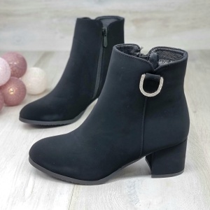 Botine Imblanite Damă Negre Cu Fermoar Clarice - Img 6