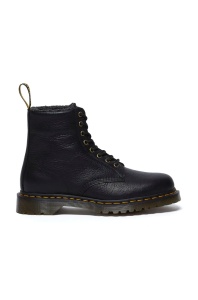 Dr. Martens bocanci de piele 1460 WL culoarea negru, cu toc plat, izolat, DM31873001