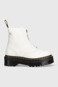 Dr. Martens cizme de piele Jetta femei, culoarea alb, cu platforma