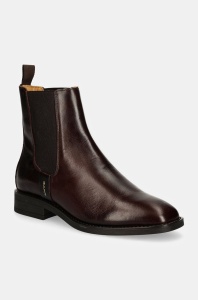 Gant ghete chelsea de piele Fayy femei, culoarea maro, cu toc plat, 29551770 G46