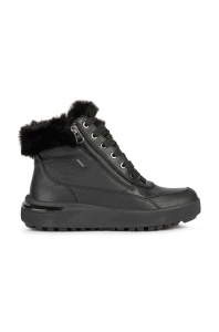 Geox ghete din piele pentru copii Dalyla B Abx femei, culoarea negru, cu toc plat, izolat