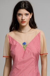 IVY dress with red checkered ruffles - Img 2