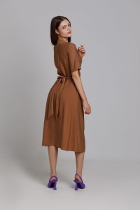 LYRA triple veil cappuccino dress with drawstring - Img 4