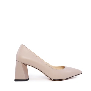 Pantofi cu toc mediu femei Luca di Gioia taupe din piele naturală 1267DP5010TA - Img 1