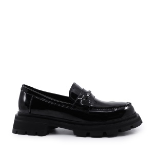 Pantofi loafer femei Enzo Bertini negri din piele lăcuită 1128DP4885LN - Img 1