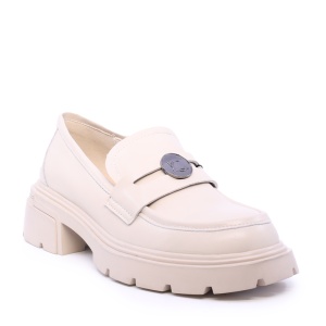 Pantofi tip loafer femei Luca di Gioia bej din piele naturală 1298DP5612BE - Img 2