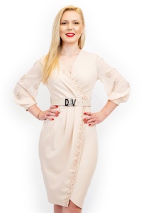 Rochie Dama Lorena Eleganta Crem - Img 1