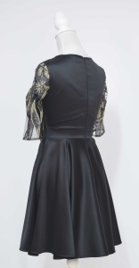 Rochie de ocazie din tafta neagra cu broderie aurie Alice 2 - Img 4