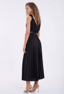 Rochie eleganta neagra midi fara maneci Alice - Img 2