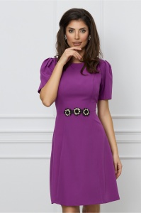 Rochie Moze mov cu flori in talie