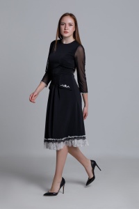 Rochie PURA neagra din triplu voal - Img 4