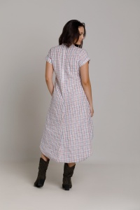 Rochie SILVANA in carouri din poplin - Img 3