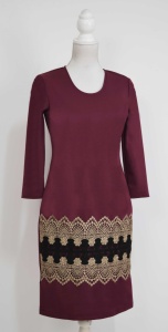 Rochie visinie eleganta cu broderie Tania - Img 3