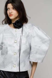 Silver LARK jacket with highlighted shoulders