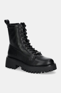 Steve Madden bocanci de piele Dayton femei, culoarea negru, cu platforma, SM11003346