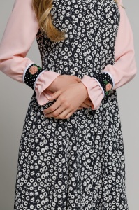 VIVIA dress with black and white floral print - Img 3