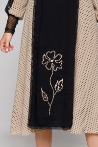 ALISA beige veil dress with black polka dots and lace - Img 4